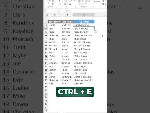 How to Flash Fill Quickly in Excel #shorts