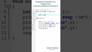 Swapping Two Numbers in C Using Pointers #CProgramming #PointersInC #SwapFunction#LearnCProgramming