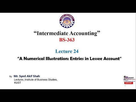 A Numerical Illustration: Entries in the Books of Lessee