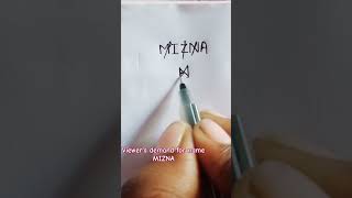 "MIZNA" name logomark for viewer's demand 😊#namelogodesign #shortsonyoutube #logomark