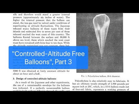 Balloons on Paper: CAFB Part 3, Controlled-Altitude Free Balloons, 1947.