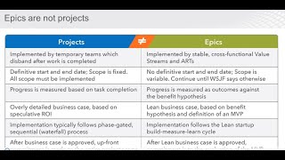 Epics- from The Scaled Agile Framework Lean Portfolio Management Webinar