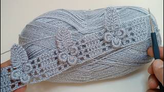 Unique Design! Leaf and Flower Embossed Crochet Stitch