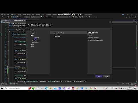 Code Generator error fixing in ASP NET CORE MVC .NET6