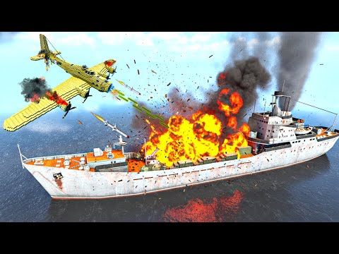 Warplanes vs Tapir-Class Landing Ship-2 | Epic Sea Battle Destruction 💥 | Teardown