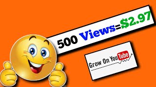 500 Views पर 3 Doller 💸 |Youtube Earing|500 Views Par kitne doller milte hain|Earning from youtube