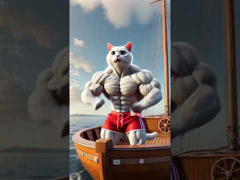 🧜🏻‍♀️Mermaid rescues kitten but gets attacked by giant toothed fish🐱cat dad urgently rescues🐟#aicat
