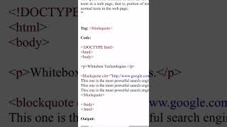 Quotations in HTML | #HTML