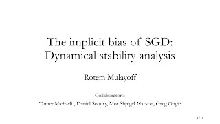 The implicit bias of SGD: A dynamical stability analysis