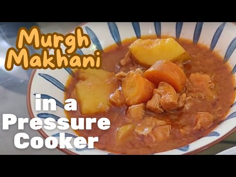 Indian Butter Chicken & Veg Masala Curry (Murgh Makhani) in WMF Perfect Pressure Cooker with Raita