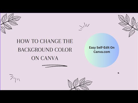 How to change the background color on Canva