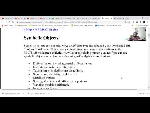 DCE110 INTRO TO MATLAB - SYMBOLIC COMPUTATION,   DIFFERENTIATION, INTEGRATION & ALGEBRAIC EQUATION