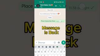 WhatsApp New Update | WhatsApp Deleted Messages Recovery | Undo Delete Message #shorts #whatsapp