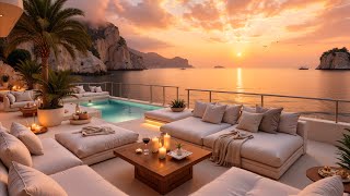 🌅 Balcony by the Sea at Sunset 🎶 Relaxing Jazz Ambience at a Cozy Beachside Resort for Chillout