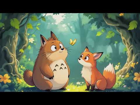The Little Fox and the Midnight Trail - A Studio Ghibli Inspired Adventure