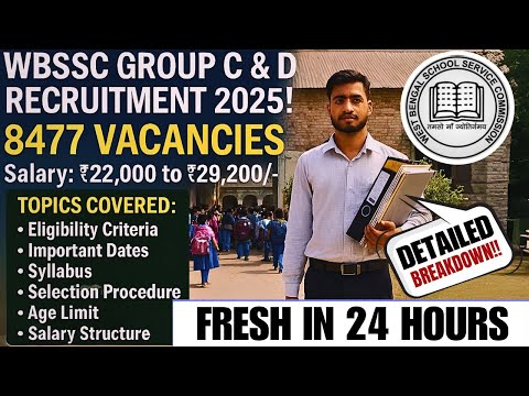 WBSSC Group C & D Recruitment 2025 Notification Full Breakdown, Syllabus, Eligibility & Salary