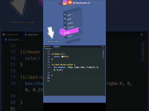 how to create drop down menu in html and css @techwith.X