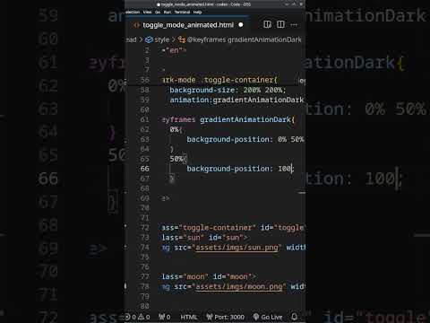 Animated toggle mode in HTML.#coding #programming #html #design #developement
