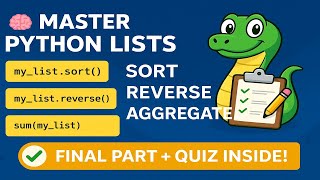 List Operations in Python – Part 4: Sort, Reverse & Aggregate with Confidence 🐍