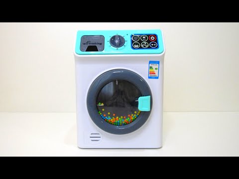 Toy Washing Machine with Colored Balls and Electronic Control Panel Unboxing and Review Toy for Kids