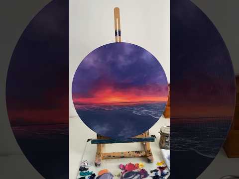 Painting sunsets will never get old #sunset #oilpainting #landscapepainting #seascape