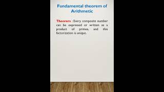 The Fundamental Theorem of Arithmetic. #composite #numbers #prime #arithmetic #fundamental #class
