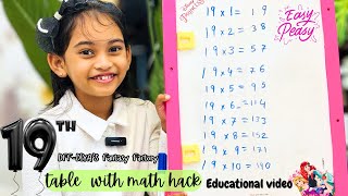 "Learn the 19 Table in Minutes! | Genius Math Tricks & Easy Patterns | DFF - Diya’s Fantasy Factory"