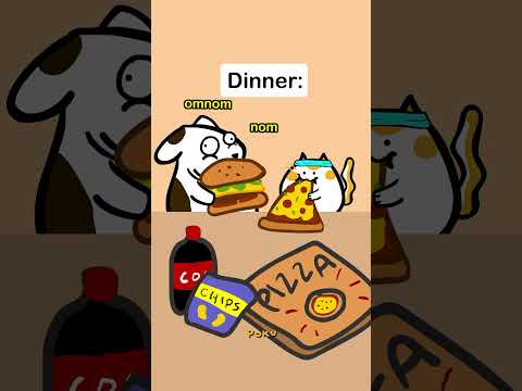Breakfast vs Dinner diet 😹😹😹 #breakfast  #dinner #diet #animation #cute