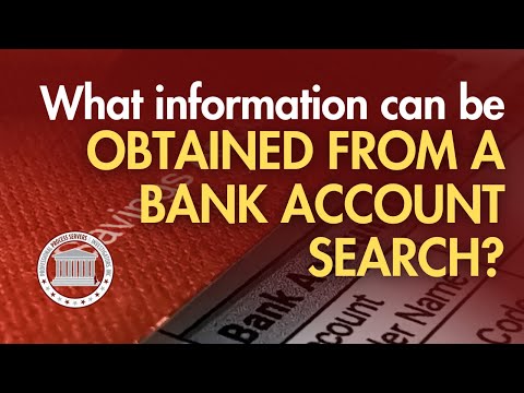 What information can be obtained from a bank account search?