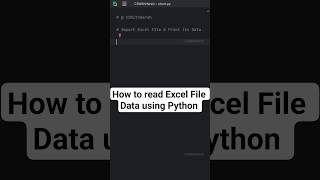 How to read Excel File Data using Python #cswithharsh #pythontutorial #pythoninhindi #shorts