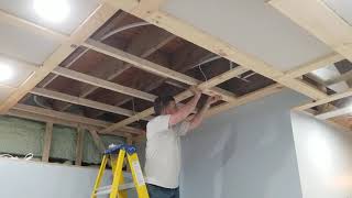 some basement ceiling work.  an alternative to traditional drop ceiling
