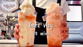 (Eng)🍑🌸30-minute cafe vlog collection🌸🍑/ Flat Peach Season💓/ asmr