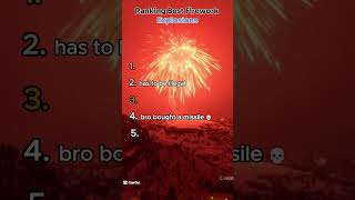 Ranking Best Firework Explosions