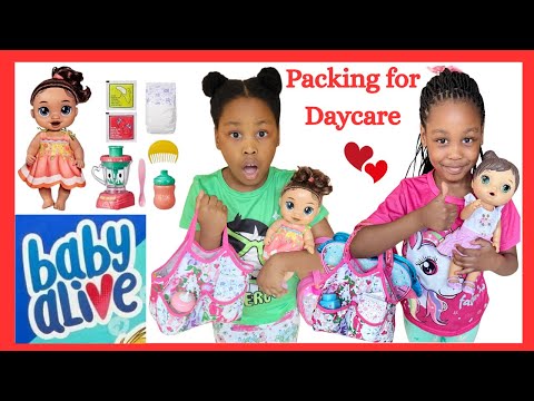  NEW Baby Alive Doll Packing Diaper Bag for Daycare Morning Routine Compilation videos