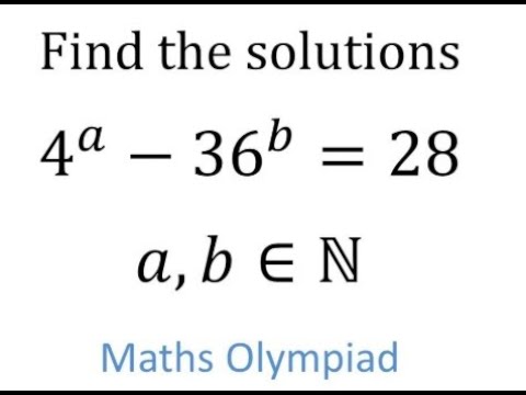 Olympiad Math Problem: Solve 4^a - 36^b=28 #olympiad #olympiadmaths #olympiadmathquestion