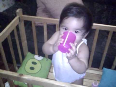 Janica drinking water