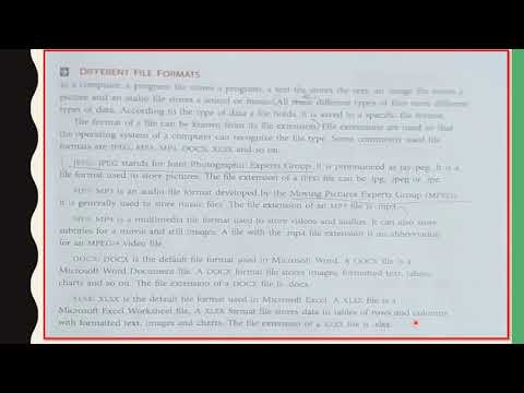 MANAGING FILES AND FOLDERS II PART-4 II LESSON-2 II COMPUTER II DIFFERENT FILE FORMATS