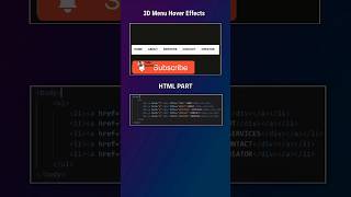 🆕🎥 3D Menu Hover Animation Using HTML & CSS 🚀💡🌱|| #webdesign #webdevelopmenttips #trendinganimation
