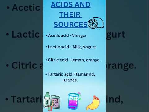 Acids and sources @Brainy.Bee25  #science #viralshorts #education #class10acidbase