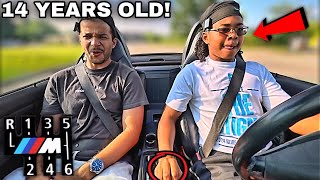 *SCARED* Teaching a 14 Year Old HOW TO DRIVE MANUAL in Straight Piped BMW M Roadster [LOUD EXHAUST]