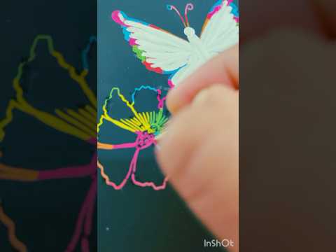 Black paper magical book drawings 🦋🌼🌸#art #viral #drawing #shorts