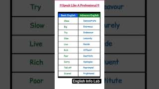 ✨Basic English vs Advance English ✨#ielts #english #englishvocabmastery #englishlanguage