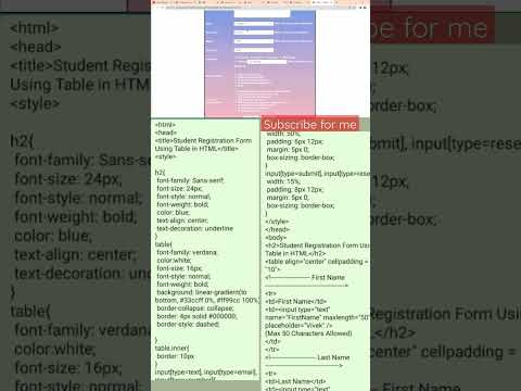 Create registration form using html css #shorts