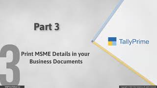 How to Specify MSME Registration Details for the Company | Tally Prime | Tally Module | TDL