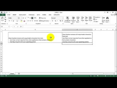 Excel: Trim and Clean Function for Data Cleansing