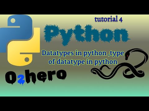 Datatypes of python ,type of datatypes in python :Tutorial 4 (Brain Power)