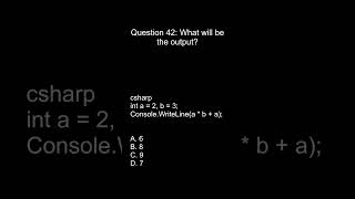 .NET Programming Interview Question #42| C# MCQ for Practice