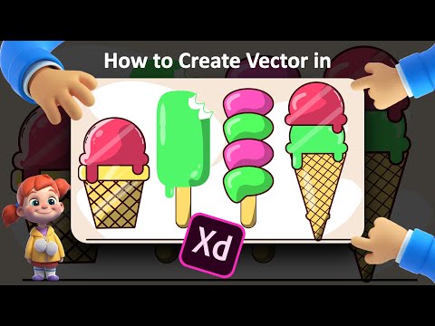 Ice-Cream Vector Making/Creation in Adobe XD | Vector or Illustration Design Tutorial😉💁‍♀️☺