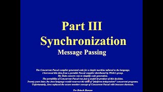 Concurrent Computing III: Message Passing -- Channels