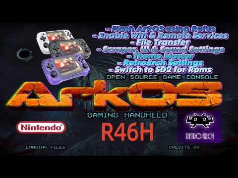R46H Install ArkOS, Enable Wifi & Remote Services, Themes, RetroArch Settings, Switch to SD2